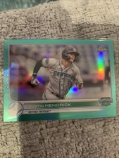 2022 Topps Pro Debut Chrome Aqua Refractor /75 Austin Hendrick Reds