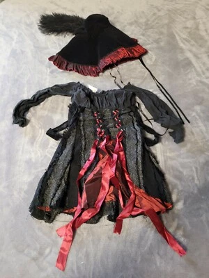 Girls Witch Halloween Costume Dress With Hat Size 8-10 - Image 1 of 4
