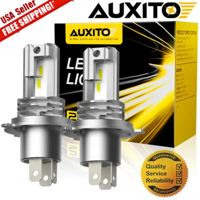 AUXITO H4 9003 LED Headlight Bulbs Super White 20000LM Kit High Low Beam CANBUS - Image 1 of 4