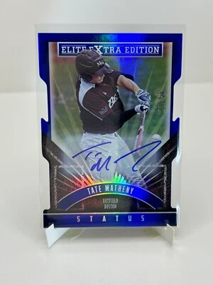 2015 Panini Elite Extra Edition TATE MATHENY Status Blue Die Cut RC 27/50 - Image 1 of 2