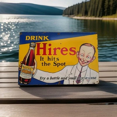 Extremely Rare Antique Hires Root Beer Plate Sign Josh Slinger Not porcelain - Image 1 of 4