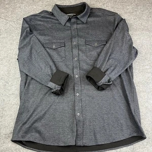 Camisa Johnson & Murphy Para Hombres XL Gris Elastizada Flexible Manga Larga Con Botones Informal - Imagen 1 de 8