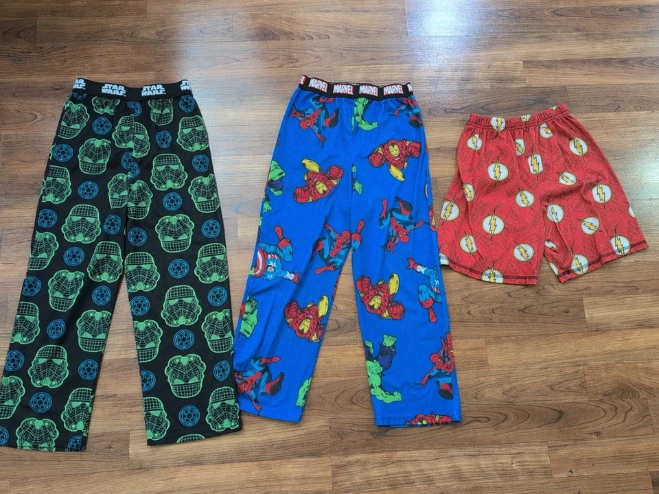 Pantalones de pijama Spiderman Marvel y StarWars para niños talla M (6/8) Super Hero Flash Hulk Foto 1 de 4