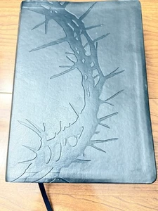 CSB Large Print Personal Size Reference Bible, Charcoal LeatherTouch No Name - Picture 1 of 7