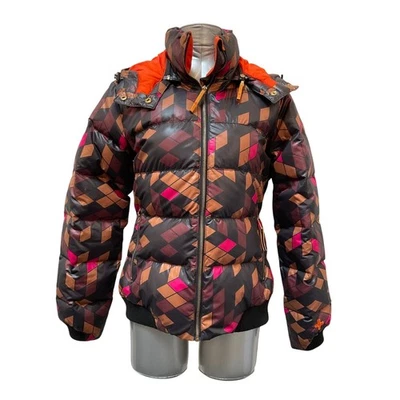 Rossignol JC De Castelbajac Hooded Puffer Jacket Women's Size Medium Black Multi - Image 1 of 4