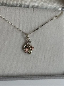 Sterling Silver And Black Hills Gold Swirl Flower Design - Picture 1 of 6