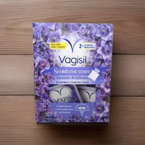Paños de limpieza íntimos con aromas aromáticos Vagisil, lavanda flor silvestre cantidad 16 - Imagen 1 de 3