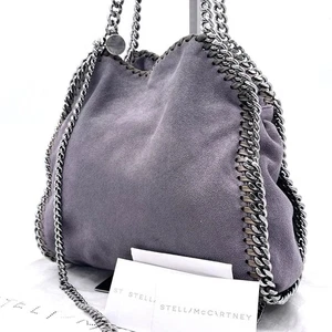 STELLA McCARTNEY Falabella 2Way hand baChain Leather Shoulder Bag Gray Used - Picture 1 of 10