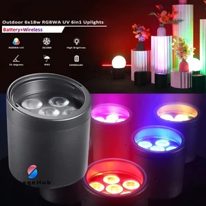 Nuevo IP65 Led 6x18W Batería Inalámbrico Inteligente Dj Uplight DMX512 Escenario Fiesta Boda - Imagen 1 de 10