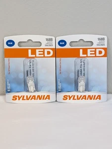 2x Sylvania 168B Blue LED Bulb Lamp 12.8V 0.7W - Fits 194 2825 - Off Road Use - Foto 1 di 6