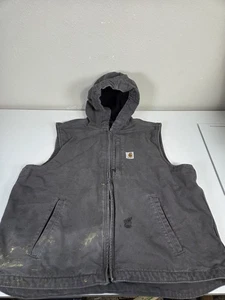 Carhartt Herren grau Kapuzenweste Duck Canvas 103837 GVL Herren Gr. XL Oberbekleidung wie abgebildet - Bild 1 von 11