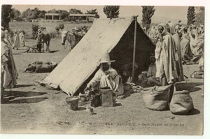 Norte de África francés - Argelia - Café al aire libre - Postal vintage - Imagen 1 de 2