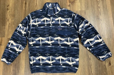 Patagonia Synchilla Snap T Vellón Azteca Navajo Tribal Piedra Azul Pequeño Foto 1 de 4
