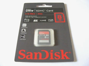 Tarjeta SDHC de 8 GB Clase 4 Ultra 15 MB/s (tarjeta SDHC de 8 GB) SanDisk nueva - Imagen 1 de 1