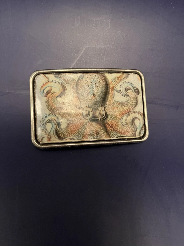 Octopus Attacks Vintage Inspired Kraken Print Belt Buckle - Image 1 of 4
