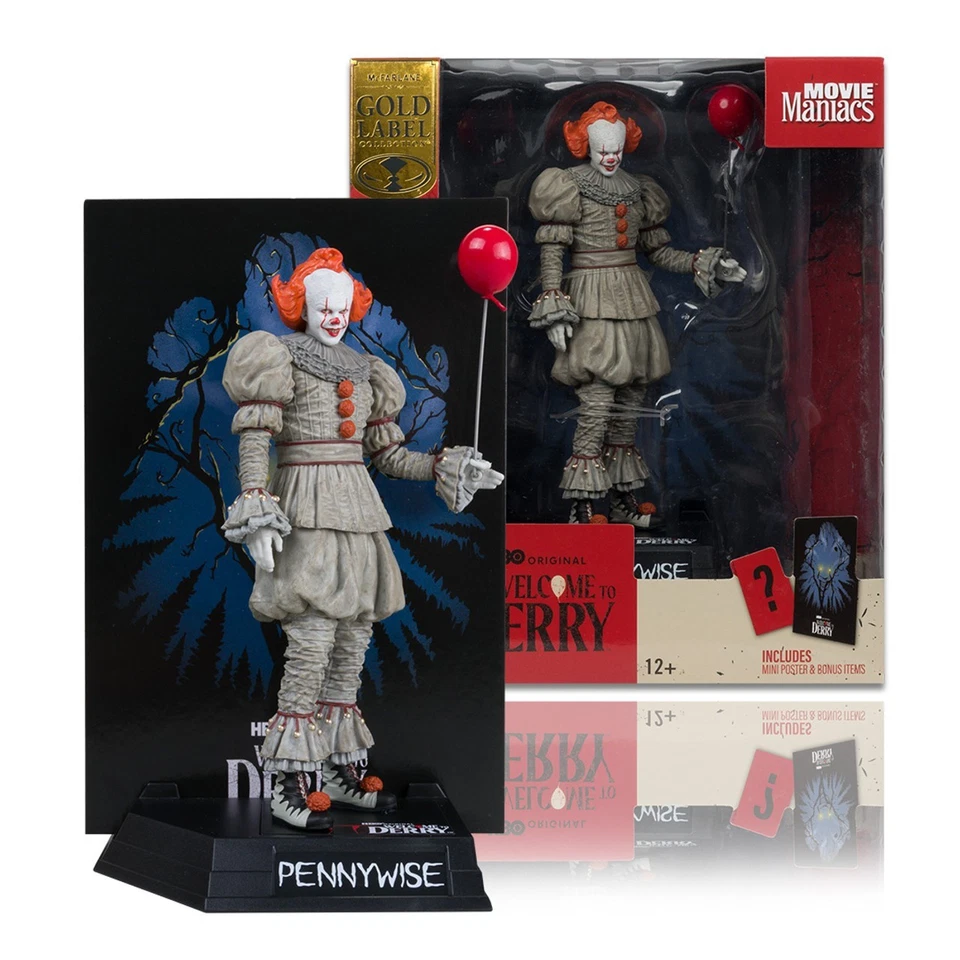 Figurine Pennywise  (Welcome to Derry) Movie Maniacs posed Figure Gold Label - Photo 1/4