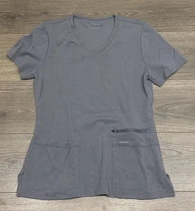 Jaanuu Women’s Scrub Top Gray Size Medium J96202 Grey Nursing CNA Work Shirt - Picture 1 of 5