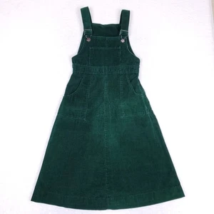 Vintage h.i.s Corduroy Overall Dress Green A Line Size Large Cottagecore 90s - Picture 1 of 9
