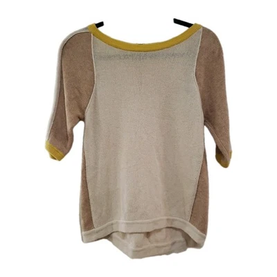 Field Flower Anthropologie 毛衣女式 1/2 袖极简主义 S 棉... — 第 1/4 张图片