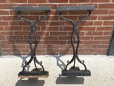 C.1875 Victorian Table Leg Stands, Ornate Heavy Iron, NO Chips/Cracks, Salvaged