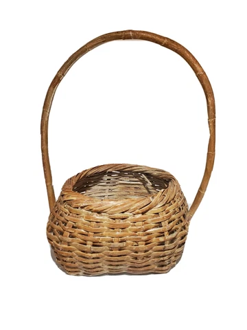 Vintage Woven Straw Wicker Floral Basket Flowers from Phillipines Napkin Holder Cover