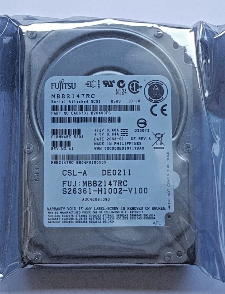 147 GB SAS II Fujitsu MBB2147RC 10000 RPM 16MB HDD 2,5 " Internal Hard Drive New - Image 1 of 1