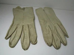 Vintage weißes Hirschleder Größe 6,5 Damen Fahr-/Reithandschuhe - Bild 1 von 4