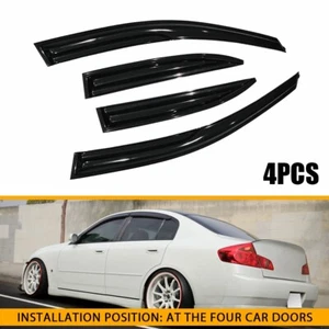 Para Infiniti G25 G35 G37 Q40 07-15 Viseras de Ventana Deflectores de Lluvia Protector de Lluvia 4 Piezas - Imagen 1 de 11