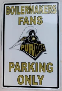 Purdue Boilermakers Fans Parking Only Tin Metal Sign 18" x 12" New - Picture 1 of 1