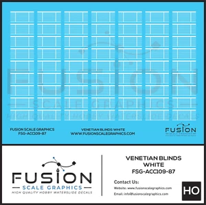 HO Scale White Venetian Blinds for Passenger Cars Decal Set - Picture 1 of 1