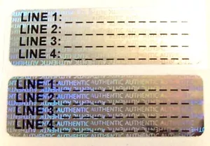 AU625c 100 bis 1000 maßgeschneiderte authentische 0,625"" x 2"" manipulationssichere Hologramm-Aufkleber - Bild 1 von 6