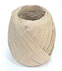 Paper Raffia Ribbon 66ft Roll - Natural - Picture 1 of 3