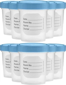 Specimen Cups with Leak Proof on Lids-4oz Clear Non-Sterile Urine Sample jar(10) - Picture 1 of 8