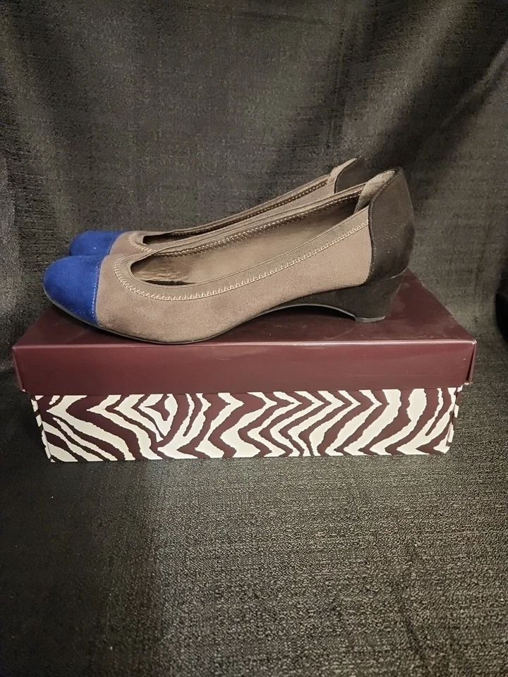 Zapatos para mujer Dana Buchman Deely bloque de color puntera tacón de cuña bajo 8 M usados Foto 1 de 4