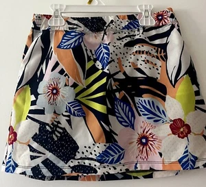 Girl Old Navy Active Stretch Floral Elastic Waist Skort Drawstring Pockets 14 16 - Picture 1 of 3