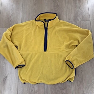 Pullover amarillo polar medio cremallera principios de invierno vintage para hombre manga mediana larga - Imagen 1 de 5