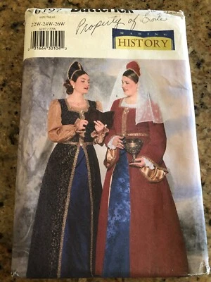 🌷BUTTERICK #6197 - LADIES RENAISSANCE - RENFAIR COSTUME PATTERN  22W-26W  FF - Image 1 of 2