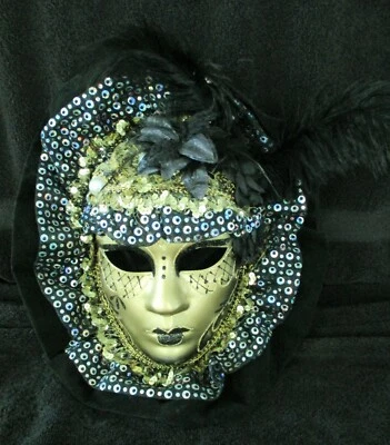 Black and Gold Full Face Mask - Image 1 of 4