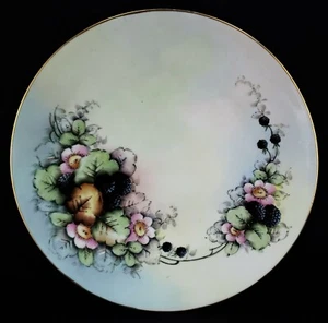 Antique T&V Tressemann & Vogt Limoges France Large Plate Blackberry & Flower 14" - Picture 1 of 10
