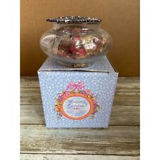 Vintage 1980s AVON Glass Potpourri Jar w/Pewter Lid Hampton Garden Scent in Box
