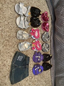 Original Build A Bear accessories Shoes Lot Of 8 Girl Heels flip flops sandals - Picture 1 of 3