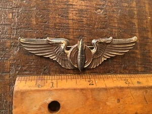 ORIGINAL WWII USAAF STERLING 3” BOMBARDIER WINGS BY AMCRAFT, PB - Picture 1 of 2