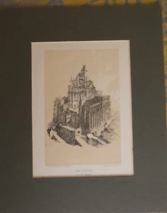 1 gravure  XIXème vue abbaye  mont saint michel anfray bry* - Picture 1 of 2