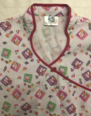 Adar Uniforms Kitty Scrub Top Multicolor Short Sleeve V Neck Women’s XL - Image 1 of 4