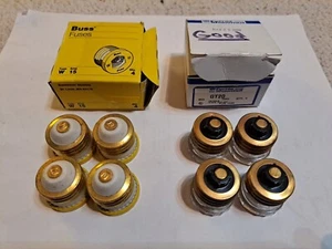 8 New Buss Fuses Edison Base 4 Each GT-20 Time Delay & 4 Each W-15 in Boxes - Picture 1 of 6