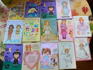 14 Vintage Paper Doll Cards Holly Hobbie Barbie Halloween Unused. Few Envelopes - Picture 1 of 7