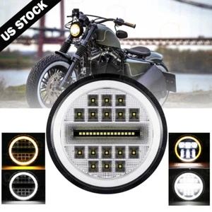 5.75" 5 3/4" LED Headlight Hi-Lo Projector DRL For Harley Davidson Sportster - Picture 1 of 12