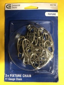 Commercial Electric 3 ft. 11-Gauge Brushed Nickel Lighting Fixture Chain NEW - Picture 1 of 1