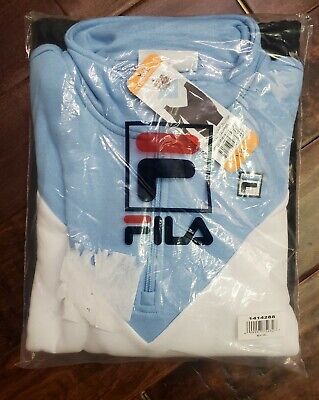 FILA Womens Fleece Quarter Zip Colorblock Pullover Sweatshirt-Blue-(XX-LARGE)NEW • 21.90€