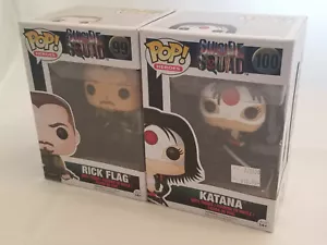 Funko POP! Heroes Suicide Squad Lot: Rick Flag #99 & Katana #100 - Picture 1 of 2